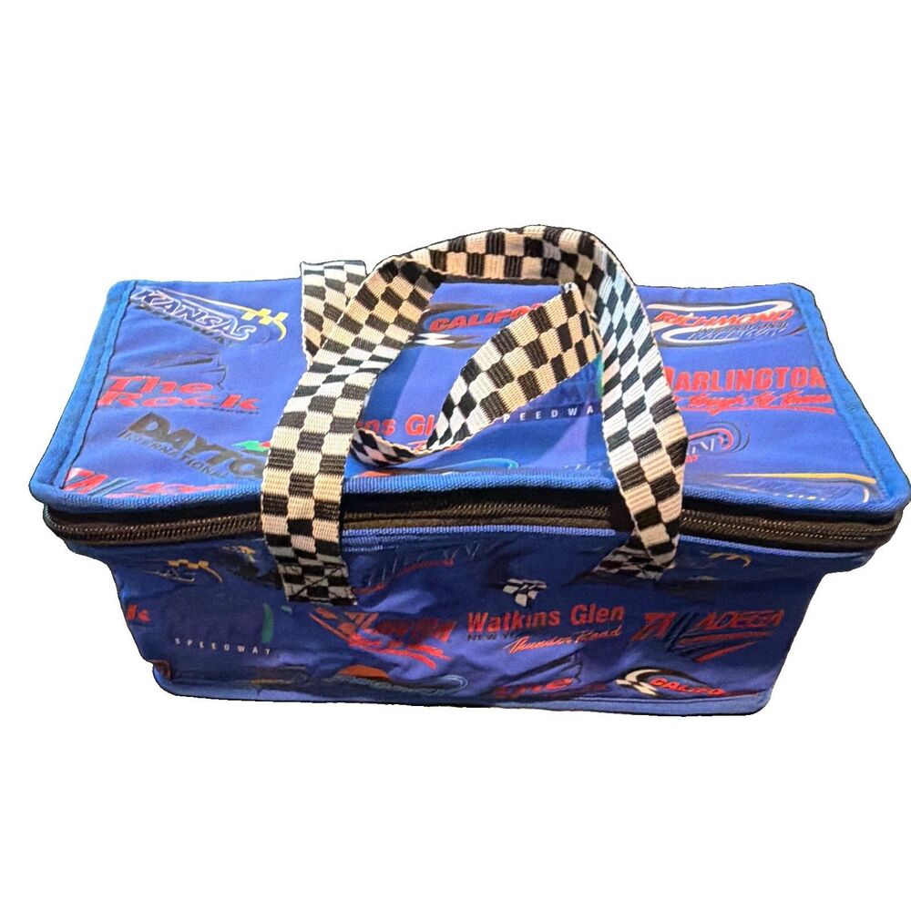 NASCAR Blue Insulated Soft-Sided Cooler Bag, Zip Closure, Portable Handles